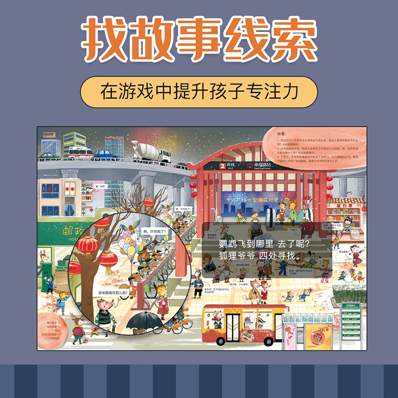 全景找线索 第二辑 全4册 中国传统节日 抓住成长关键期 提升孩子专注力 眼力脑力耐力脑力游戏书 中信童书 - 图1