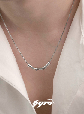 小众设计感国风新中式锁骨链钛钢