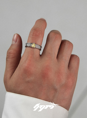 HGM男合金镀金原创明星同款戒指