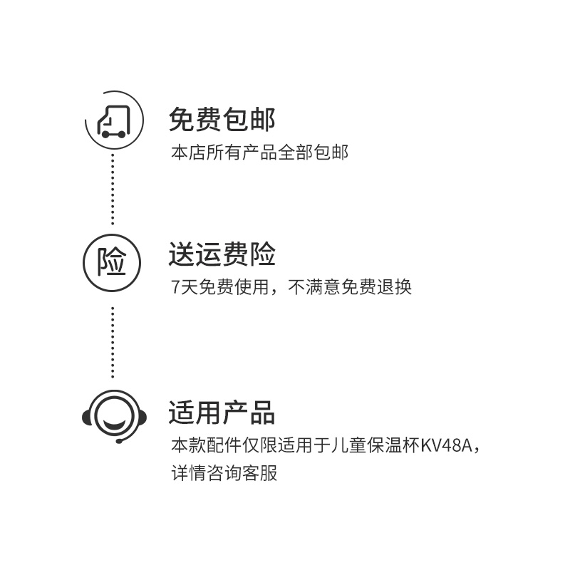 face小黄鸭儿童保温杯配件杯套背带吸管杯盖倒水杯盖内塞盖KV48A-图3