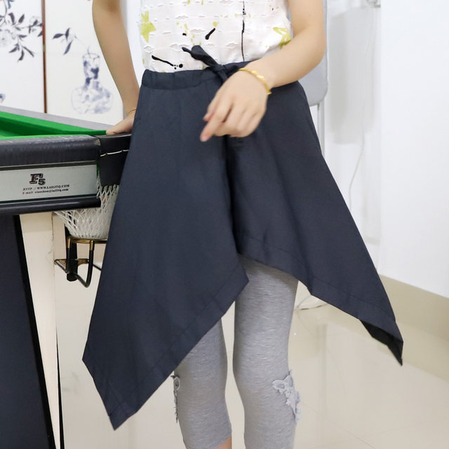Lace-up skirt with irregular solid color hem and personalized butt curtain