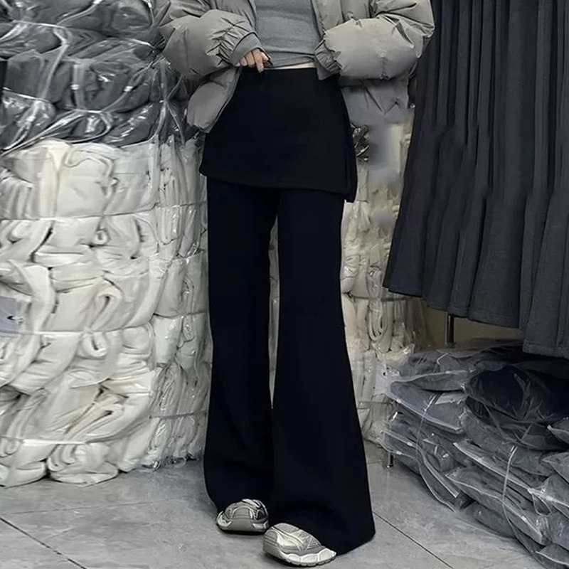 小个子150裤子假两件微喇运动卫裤女春秋加绒加厚懒惰风喇叭长裤,淘宝优惠券,粉丝福利购,淘宝优惠卷