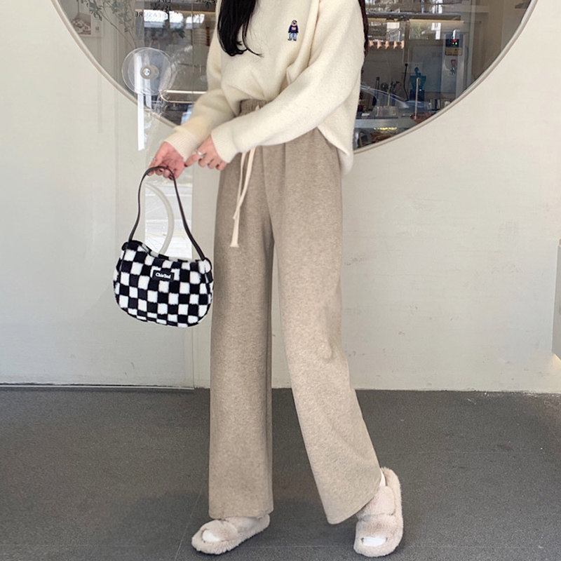 150小个子加厚欧棉绒糯米裤女冬季加绒加厚阔腿裤百搭宽松休闲裤,淘宝优惠券,粉丝福利购,淘宝优惠卷