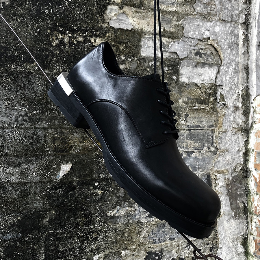 Kami anger 林峯同款油蜡马皮圆头德比鞋 增高休闲皮鞋新款厚底鞋,淘宝优惠券,粉丝福利购,淘宝优惠卷