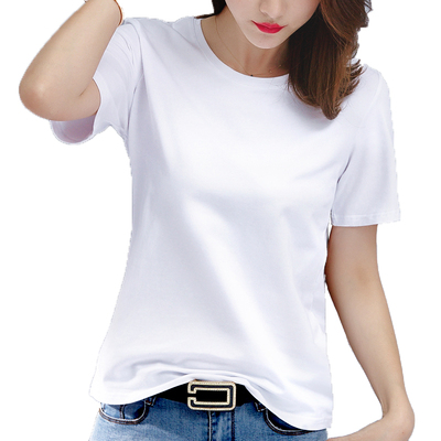 纯棉白色短袖t恤女宽松2022夏季新款纯色打底衫半袖女装上衣T桖