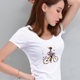 Pure cotton short printed t-shirt bottoming shirt slim fit
