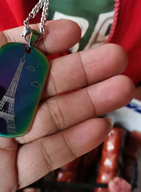 激光刻字刻相片情侣钛钢项链促销