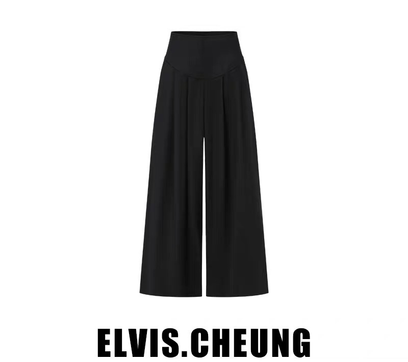 SEGU | ELVIS.CHEUNG24SS春夏鱼骨束腰阔腿裤休闲长裤裙裤 - 图3