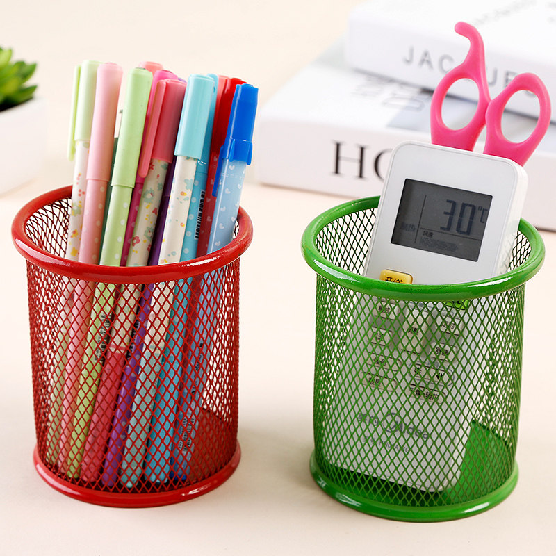 彩色圆形网格笔筒 办公桌笔筒 创意多功能笔筒笔桶 桌面收纳笔,淘宝优惠券,粉丝福利购,淘宝优惠卷