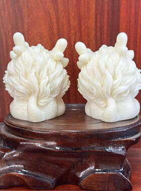 象牙果招财龙赚大钱抱金砖摆件