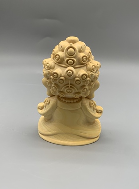 黄杨木雕卡通汽车摆件