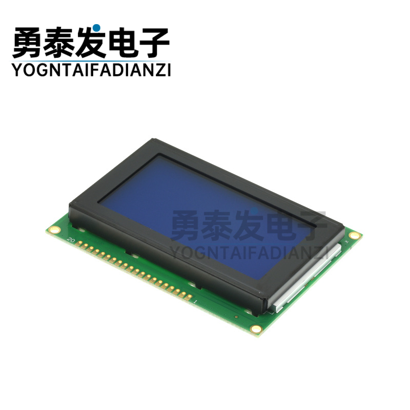 12864A不带字库3.2寸5V蓝底白字KS0108显示器LCD液晶屏大框 - 图0