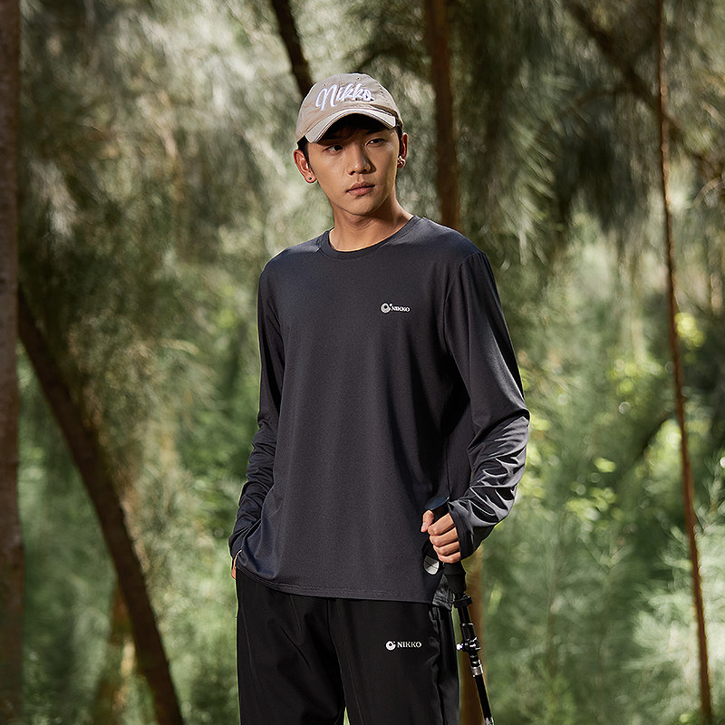 Nikko日高速干衣男秋季运动跑步长袖T恤健身登山透气吸汗打底上衣,淘宝优惠券,粉丝福利购,淘宝优惠卷