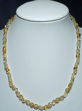 主图款  天然黄水晶两件套项链