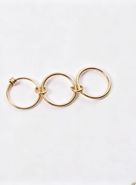 跨境货源热卖新款欧美风不锈钢三件套环环相扣时尚女戒指厂家