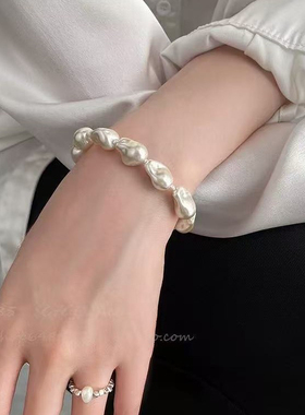 施家巴洛克珍珠手链女款ins小众轻奢设计高级感精致手串配饰窜珠