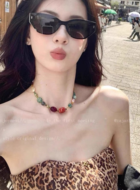 #1433studio新中式锁骨链彩色民族风星星项链女个性设计感小众