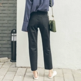 Белые цветные джинсы, тонкие летние штаны для школьников, свободный прямой крой, высокая талия, в корейском стиле