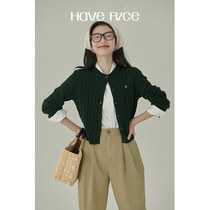 HAVERICE Dining Room Autumn Day Girlfriend Autumn Winter New 100 Hitch Loose Fur Knit Cardiovert Knitwear