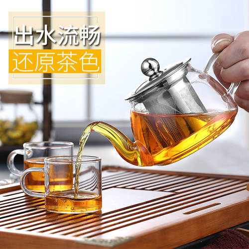 加厚玻璃茶壶耐热烧水壶小号功夫茶具泡茶小壶不锈钢过滤煮冲茶器 - 图2