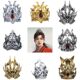 Classical golden silver photography performance Hanfu film and television drama male and female hair tie resin hair crown ancient costume general son