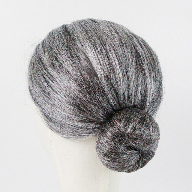 Ancient costume style grandma Taijun common people gray wig set