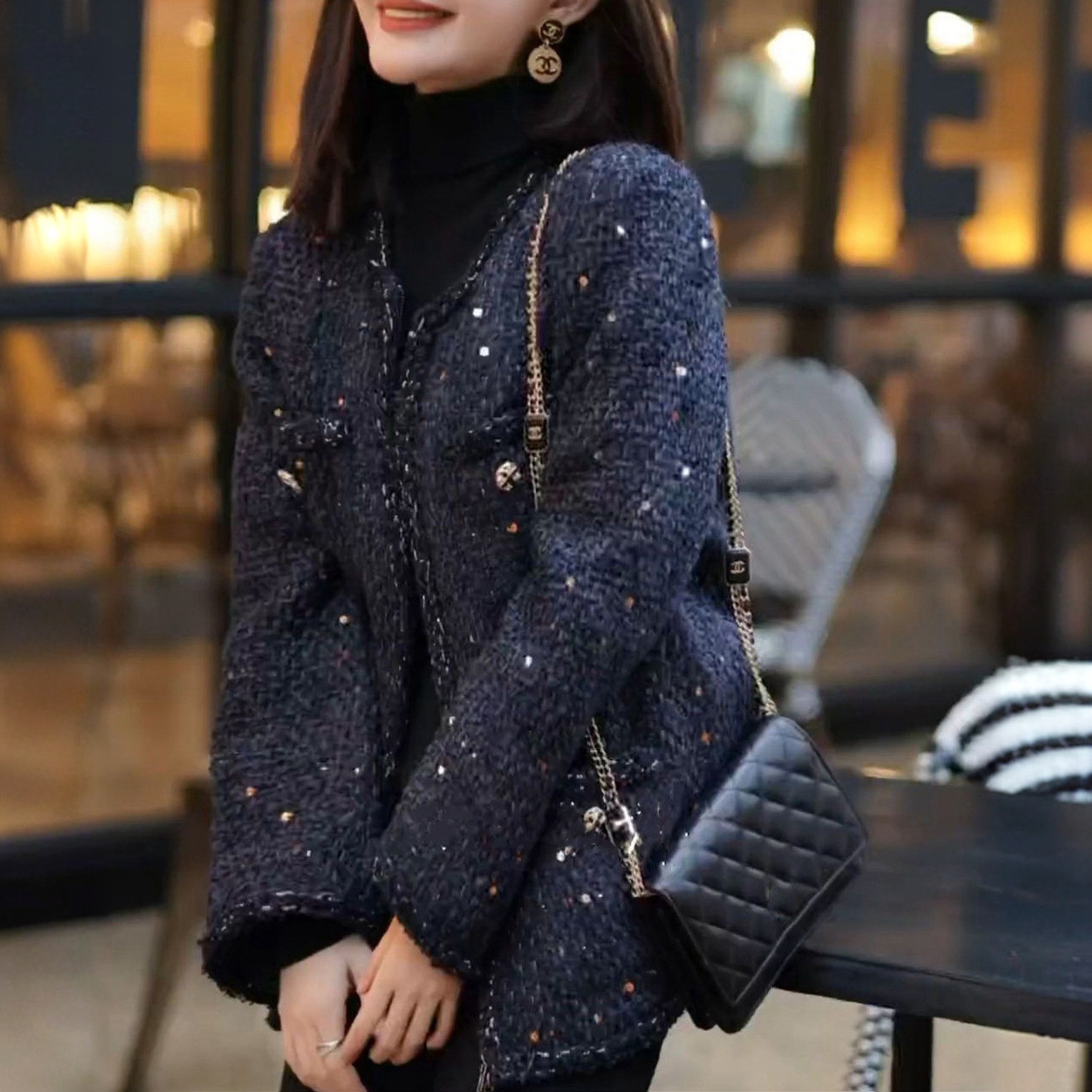 胖妹妹高端大码女装夹棉加厚小香风外套200斤胖mm名媛显瘦春秋款,淘宝优惠券,粉丝福利购,淘宝优惠卷