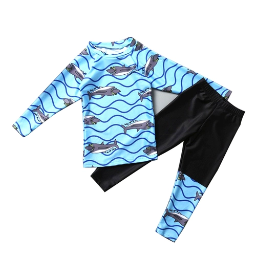 Купальник для мальчиков, детский раздельный лонгслив, 13 лет, защита от солнца, коллекция 2021, подходит для подростков