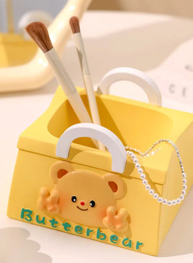 书桌上的小摆件可爱小熊笔筒文具