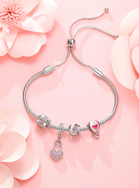 潮宏基告白气球925银少女风手串