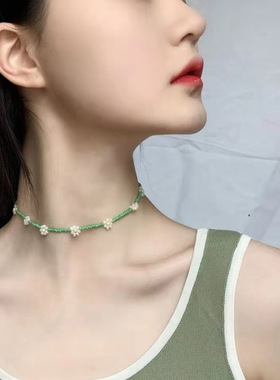 women's simple personalized jewelry Choker Necklace花朵项链