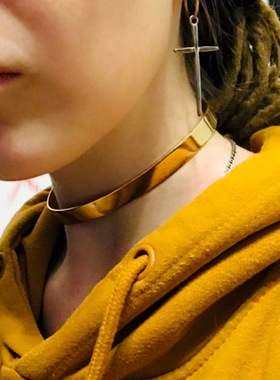 欧美合金Chokers夸张项圈1cm宽时尚项链女外贸金属颈圈颈链