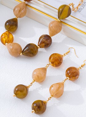 欧美热销复古度假风双色亚克力