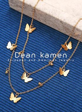 INS性冷淡风蝴蝶吊坠项链