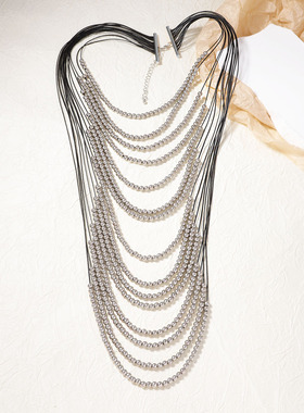 ZA嘻哈朋克风多层金珠子创意夸张