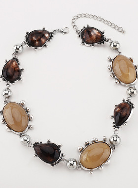 necklace women秋冬新款ZA文艺复古几何项链 西部乡村风小众锁骨