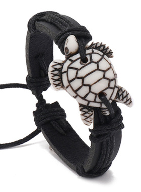 men bracelet women新款海洋系仿古乌龟简约潮流皮质手饰 热卖手
