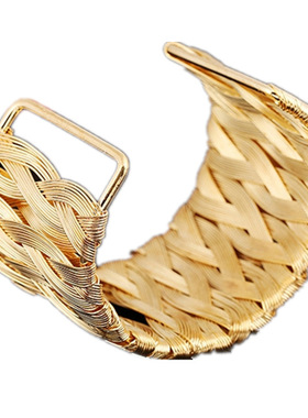 欧美外贸大牌开口铁丝编制电镀手镯 手环 bracelet women jewelry
