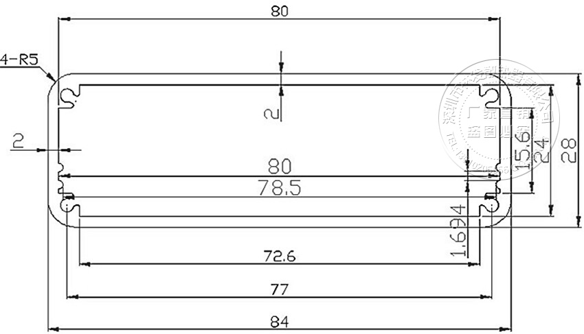 84*28-100-110电子元件铝盒/仪表仪器铝型材外壳体/铝合金外壳 - 图3