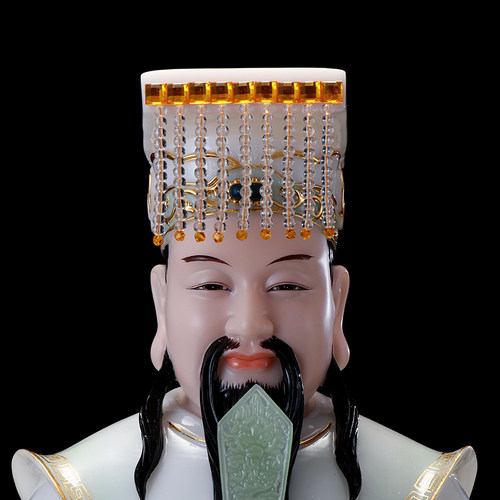 汉白玉天清贴金玉帝王母神像摆件玉皇大帝王母娘娘瑶池金母供奉像 - 图2