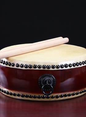 扁鼓手鼓乐器寺庙法器牛皮鼓