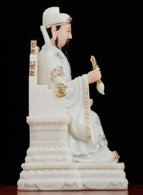 文昌帝君神像汉白玉石文曲星摆件
