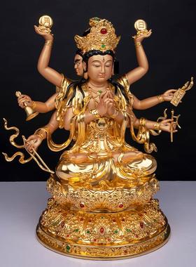 贴金斗姆像圆明道姥天尊纯铜佛像