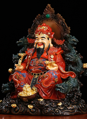 纯铜财神爷供奉神像招财供奉摆件