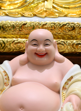 摆件客厅大肚弥勒佛汉白玉招财