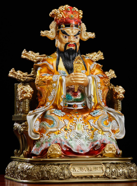 手工彩绘五爷佛像五台山广济龙王