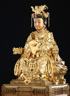 泰山奶奶碧霞元君神像道家纯铜