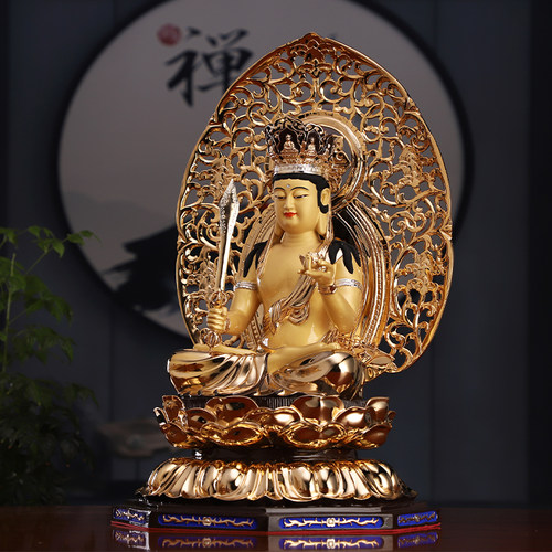 虚空藏菩萨属虎牛本命佛全铜虚空藏佛像台湾盛凡鎏金家用佛堂供奉 - 图1