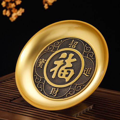 圆通佛具纯铜合金供佛水果盘镀金贡果碟供奉用品佛堂供具供盘包邮 - 图0