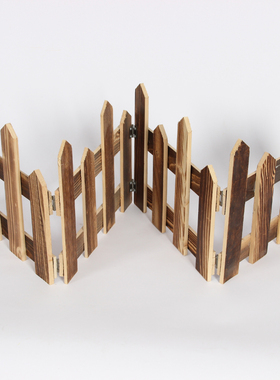 森系木质小围栏篱笆花草舞台摆件
